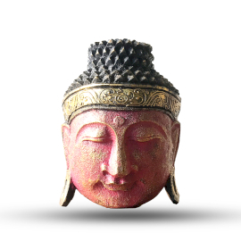 Decorațiune Cap de Buddha - 25cm - Roșu Lucios