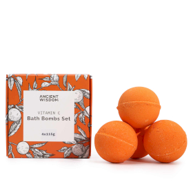 Set de Bombe de Baie Zesty Vitamina C –  Cvartet de Aromaterapie