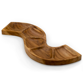 Bol din Teak Ondulat Aproximativ 55 cm