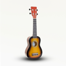 Ukulele Realizate Manual - Finisaj Portocaliu cu Efect de Soare (4 corzi)