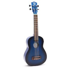 Ukulele Realizate Manual - Finisaj Albastru cu Efect de Soare (4 corzi)