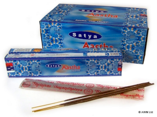 12x Bețișoare Parfumate Nag Champa Satya  Aastha 15g